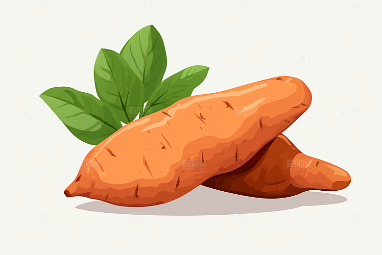 红薯干粮碳水插画