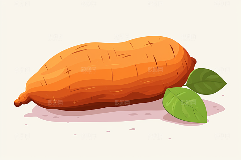 红薯食材番薯插画