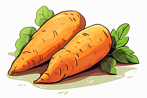 红薯食材地瓜插画