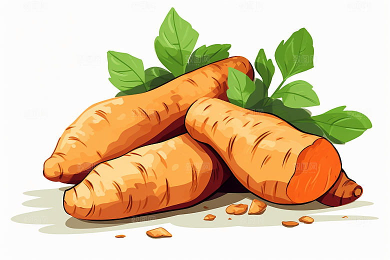 红薯干粮食材插画