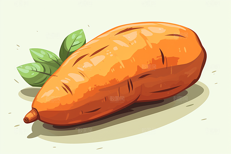 红薯食材碳水插画
