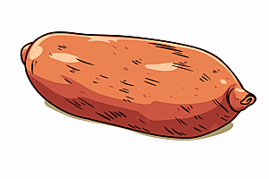 红薯手绘粗粮插画