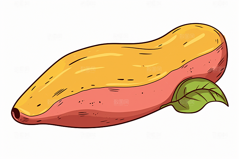红薯食材地瓜插画