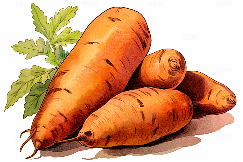 红薯食材手绘插画