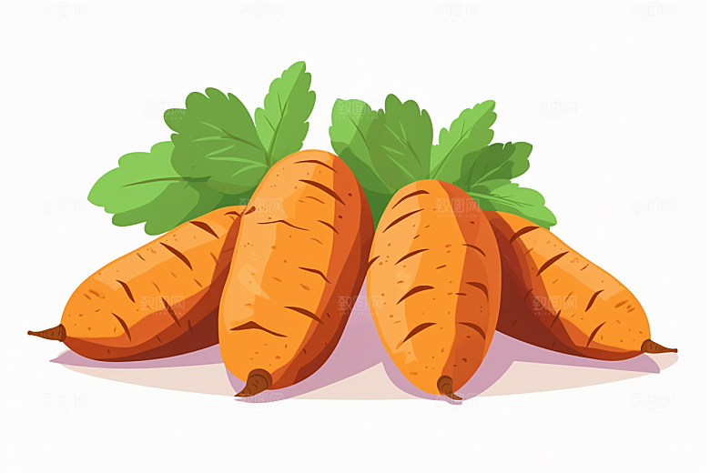 红薯山芋食材插画