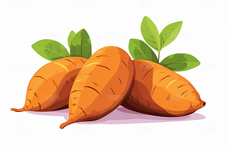 红薯番薯食材插画