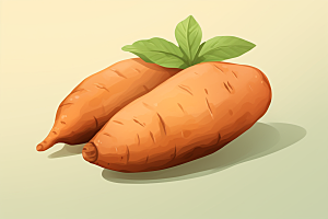 红薯干粮地瓜插画