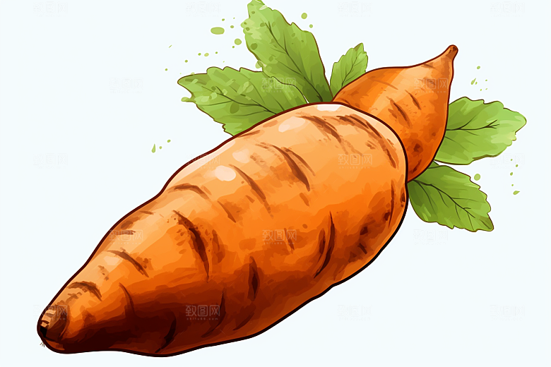 红薯碳水食材插画