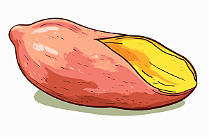 红薯干粮食材插画