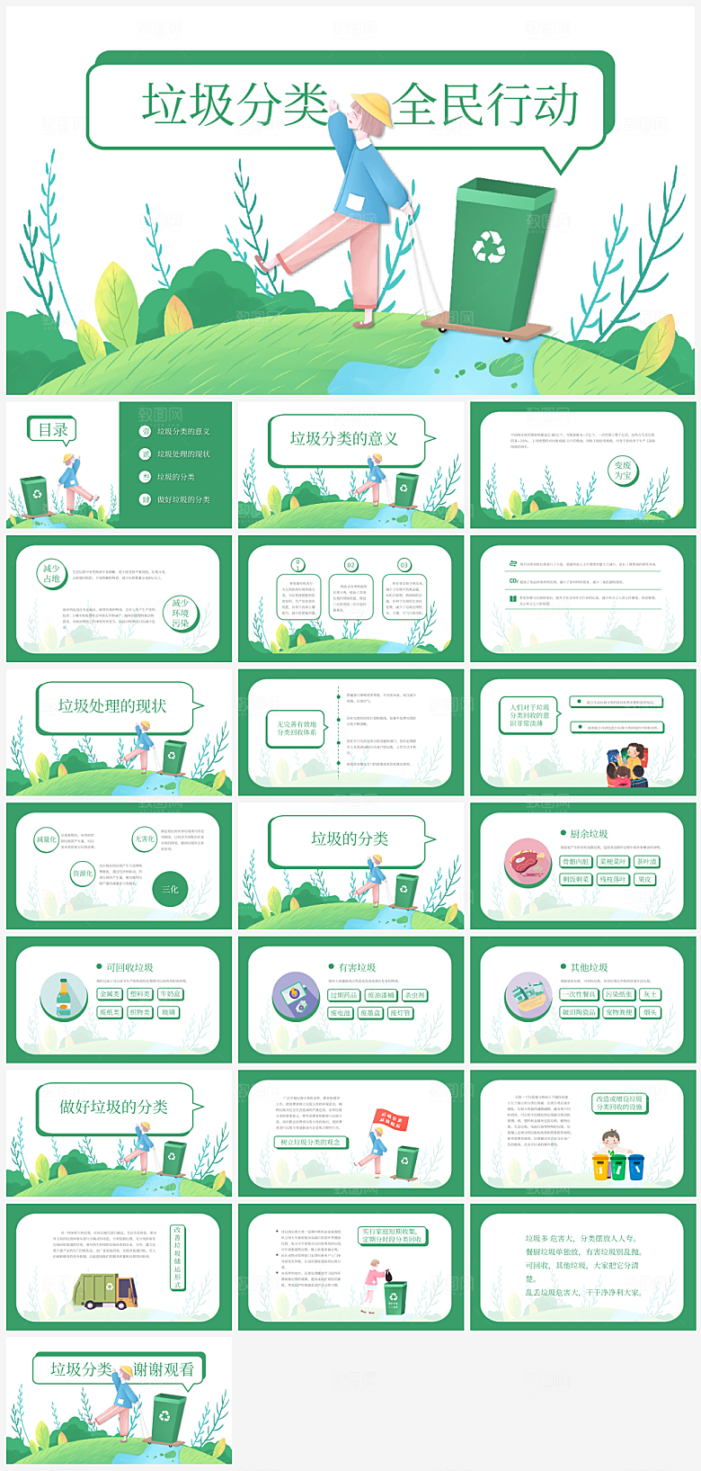 环境垃圾分类主题教育PPT模板