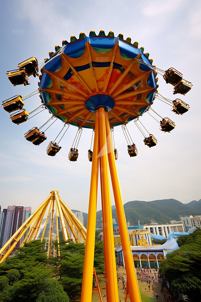 大摆锤刺激游乐园摄影图