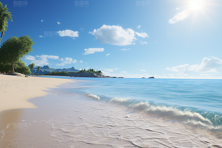 大海沙滩高清海洋摄影图