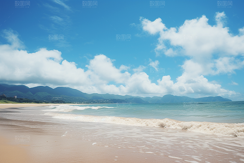 大海沙滩旅行海水摄影图