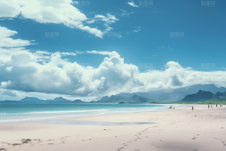 大海沙滩海边度假自然摄影图