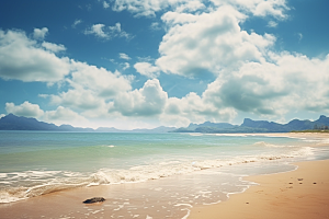 大海沙滩高清旅行摄影图