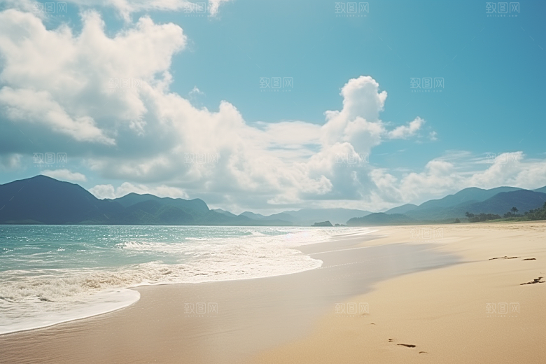 大海沙滩自然海边度假摄影图