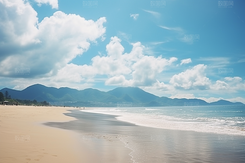 大海沙滩海水高清摄影图