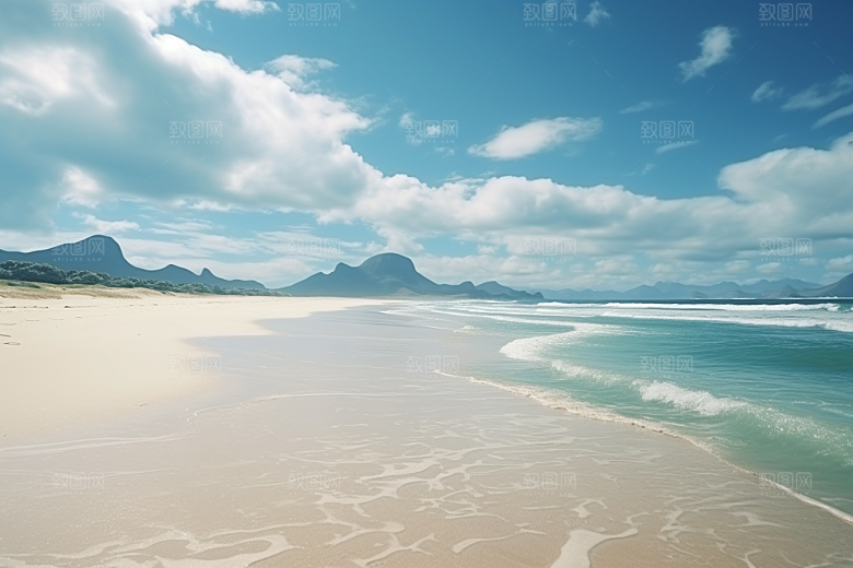 大海沙滩海边度假海洋摄影图