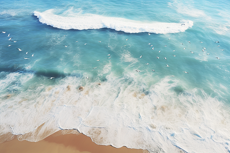 大海沙滩海洋海水摄影图