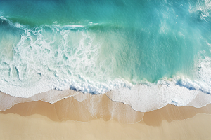 大海沙滩海水自然摄影图