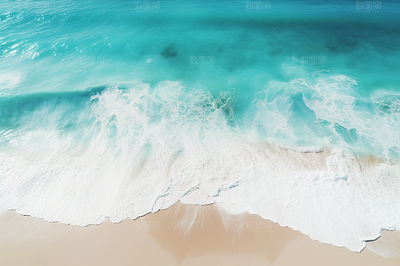 大海沙滩自然海岸线摄影图