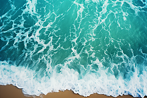 大海沙滩海洋蓝天白云摄影图