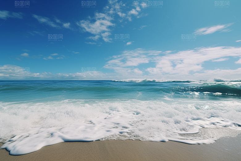 大海沙滩海边度假海水摄影图
