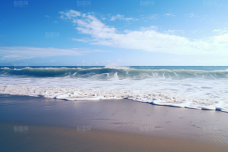 大海沙滩旅行海岸线摄影图