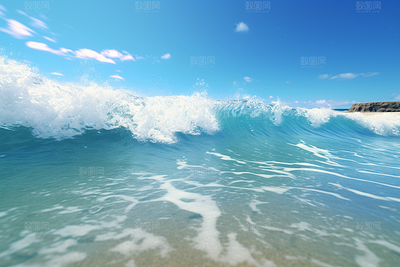 大海沙滩自然高清摄影图