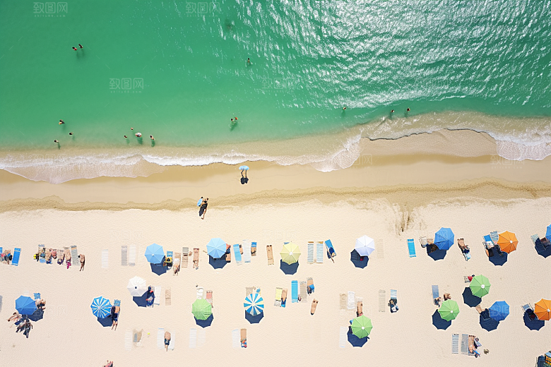 大海沙滩海边度假旅行摄影图