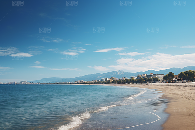 大海沙滩海洋海水摄影图