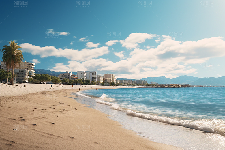 大海沙滩旅游自然摄影图