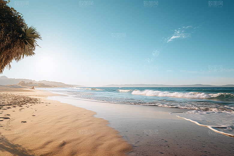 大海沙滩海边度假海洋摄影图