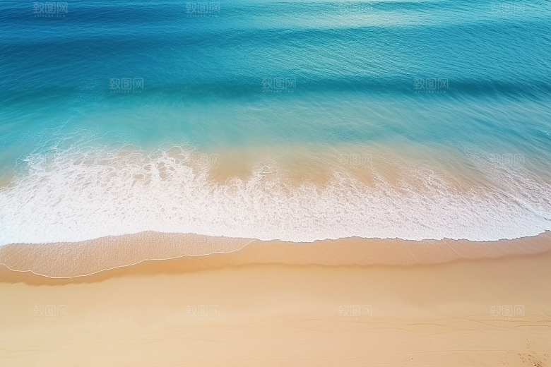 大海沙滩高清海岸线摄影图