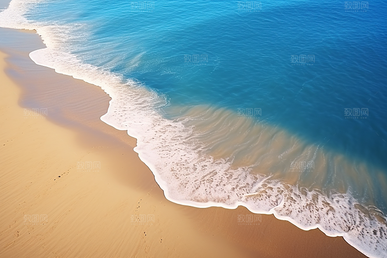 大海沙滩海水海洋摄影图