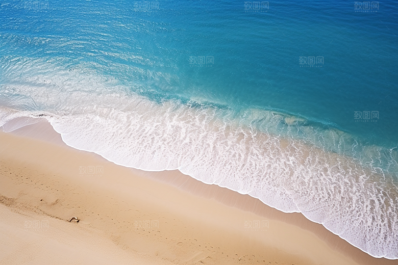 大海沙滩海岸线旅行摄影图