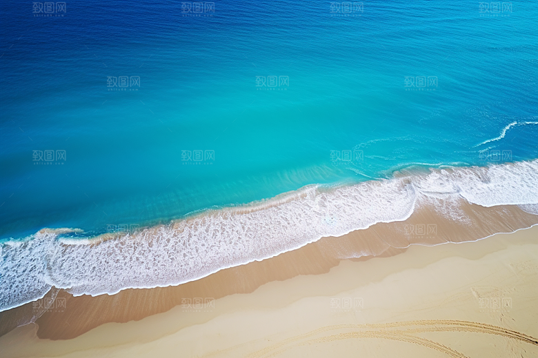 大海沙滩海水自然摄影图