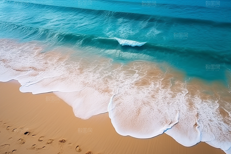 大海沙滩海水高清摄影图