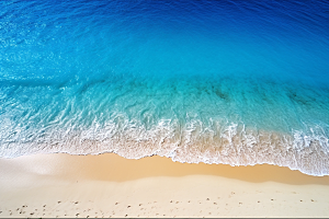 大海沙滩海洋海岸线摄影图