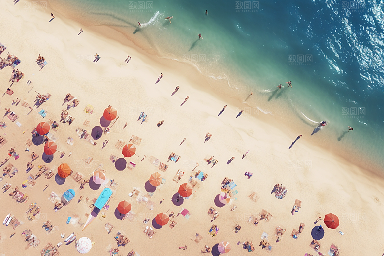 大海沙滩旅游自然摄影图