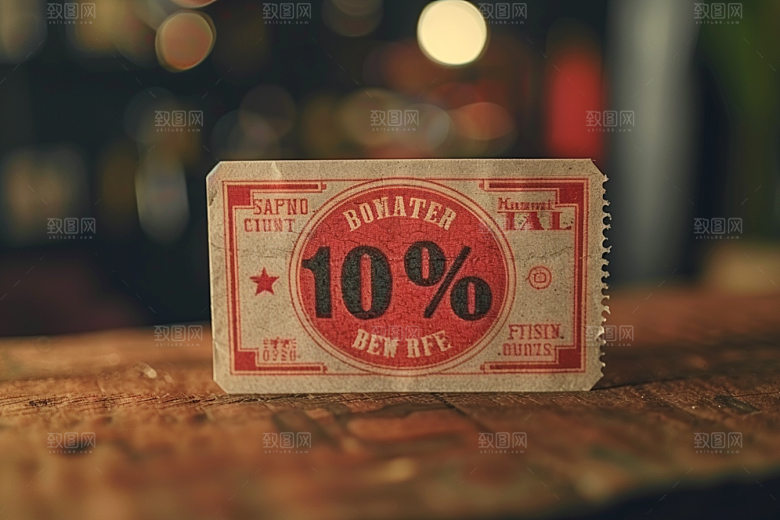 代金券平面设计复古样机