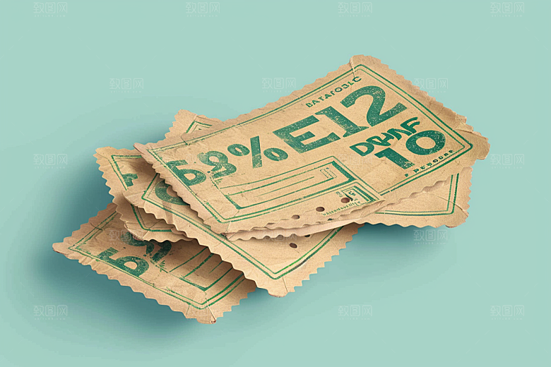 代金券几何色块样机
