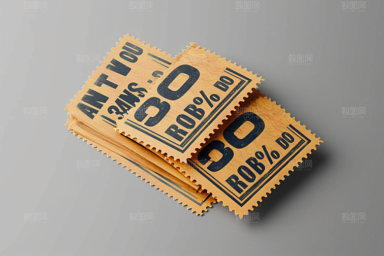 代金券简约色块样机