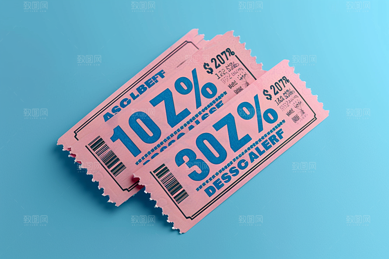 代金券色块优惠券样机