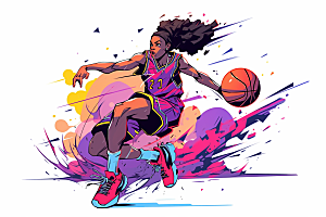 打篮球体育运动插画
