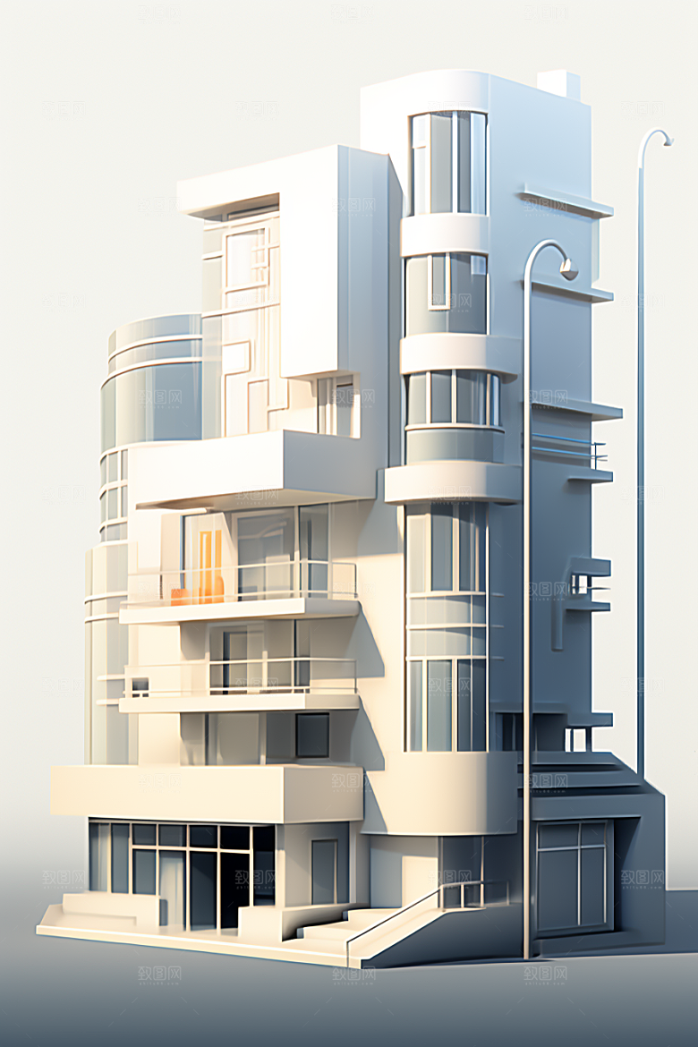 平面建筑大楼高清插画