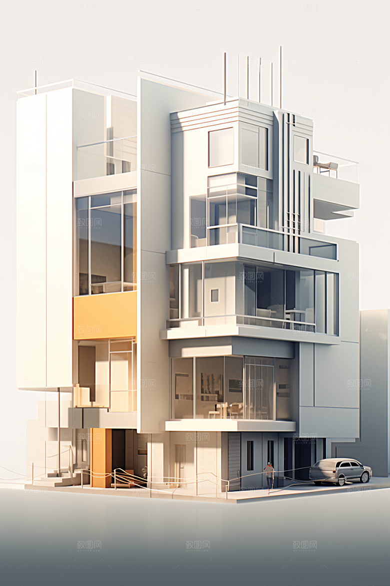 平面建筑高清立面插画