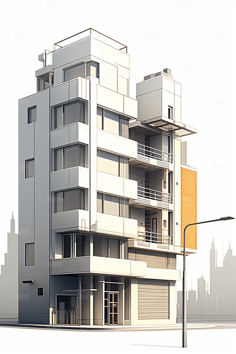 平面建筑几何高清插画