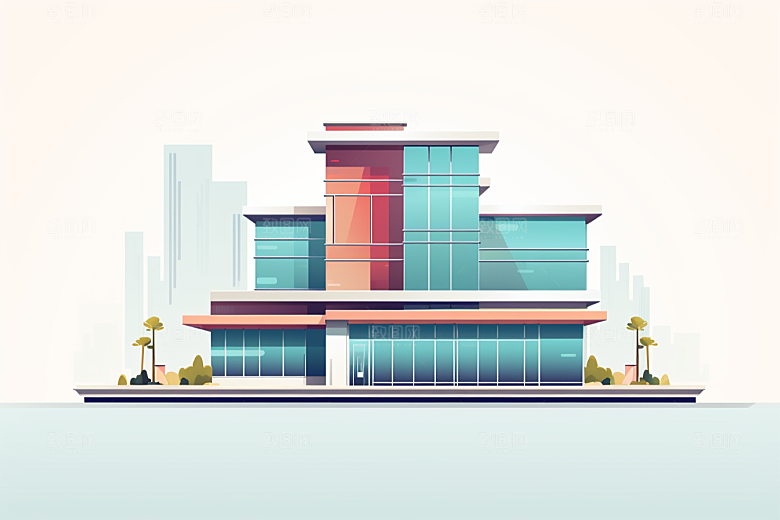 平面建筑设计感立面插画