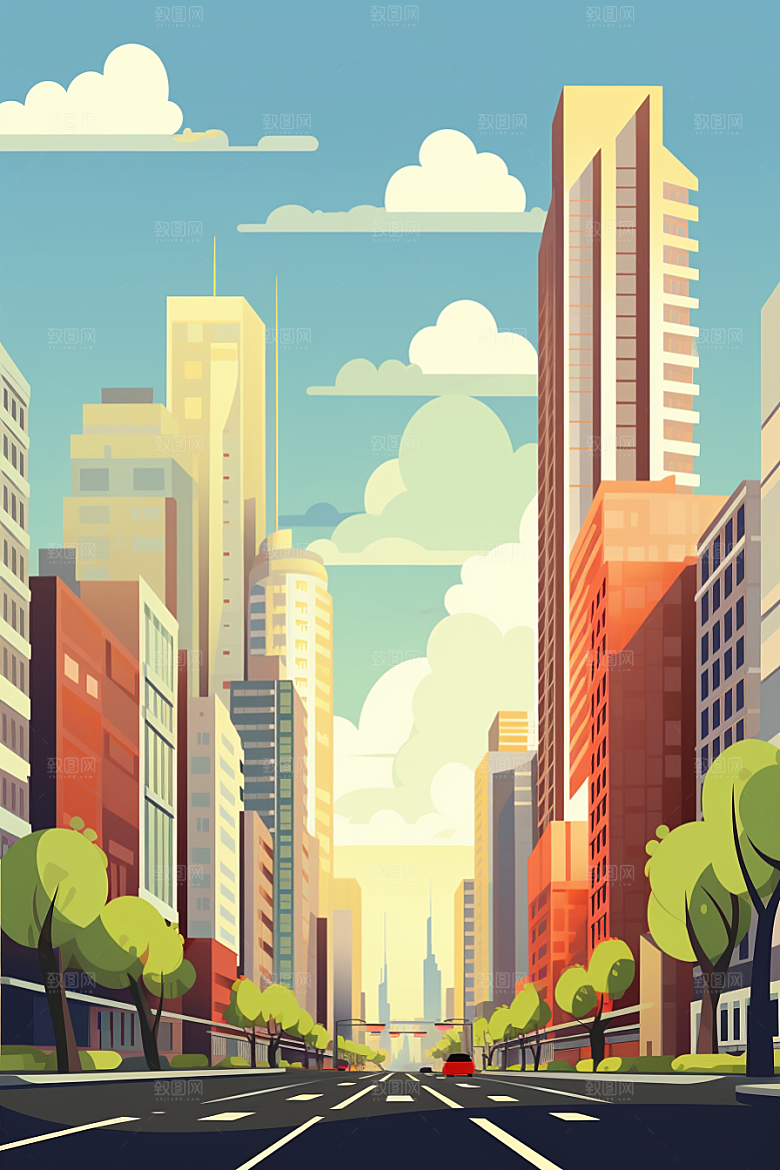 平面建筑设计感高清插画